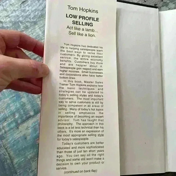 Tom Hopkins' Low Profile Selling Hard Cover Book - Picture 2 of 5